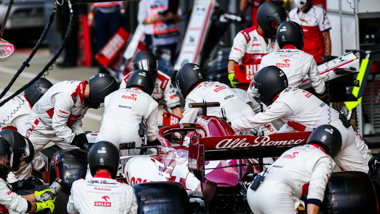 NORTHAMPTON, ENGLAND - AUGUST 02: Kimi Raikkonen of Alfa Romeo and Finland  during the F1 Grand Prix of Great Britain at Silverstone on August 02, 2020 in Northampton, England. (Photo by Peter Fox/Getty Images)