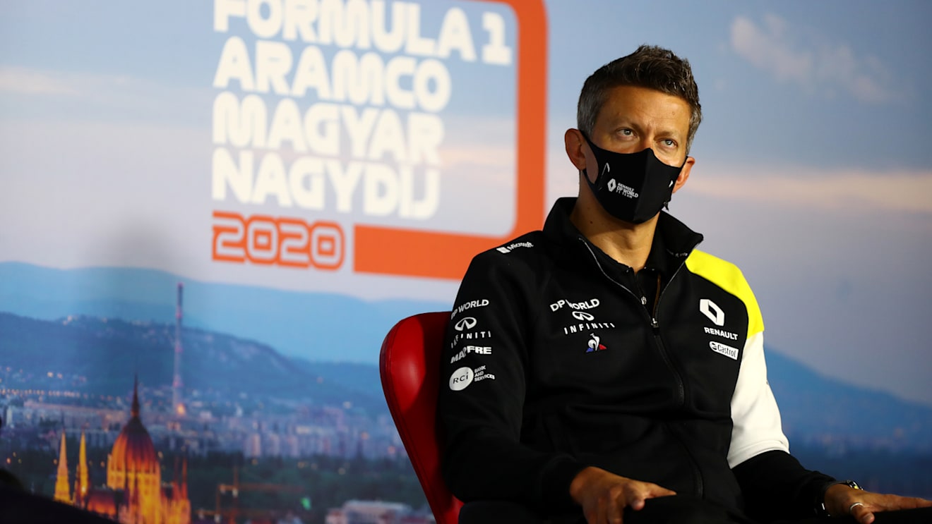 BUDAPEST, HUNGARY - JULY 17: Marcin Budkowski, Executive Director of Renault Sport F1 talks in Team Principals Press Conference during practice for the F1 Grand Prix of Hungary at Hungaroring on July 17, 2020 in Budapest, Hungary. (Photo by Dan Istitene - Formula 1/Formula 1 via Getty Images)