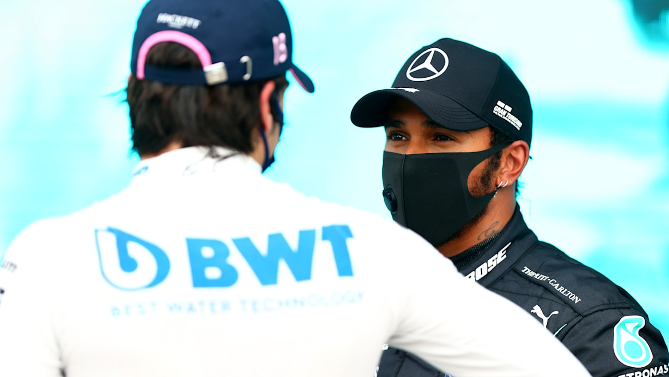BUDAPEST, HUNGARY - JULY 18: Pole position qualifier Lewis Hamilton of Great Britain and Mercedes GP looks on in parc ferme  during qualifying for the F1 Grand Prix of Hungary at Hungaroring on July 18, 2020 in Budapest, Hungary. (Photo by Dan Istitene - Formula 1/Formula 1 via Getty Images)