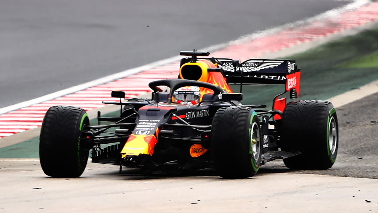 BUDAPEST, HUNGARY - JULY 19: Max Verstappen of the Netherlands driving the (33) Aston Martin Red Bull Racing RB16 crashes on the way to the grid before the Formula One Grand Prix of Hungary at Hungaroring on July 19, 2020 in Budapest, Hungary. (Photo by Bryn Lennon/Getty Images)