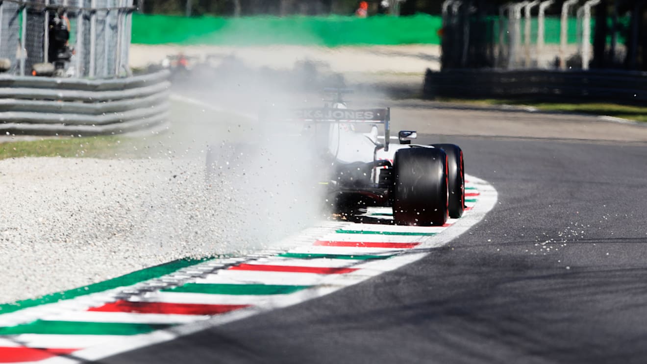 MONZA, ITALY - SEPTEMBER 05: Romain Grosjean of France driving the (8) Haas F1 Team VF-20 Ferrari during qualifying for the F1 Grand Prix of Italy at Autodromo di Monza on September 05, 2020 in Monza, Italy. (Photo by Luca Bruno - Pool/Getty Images)
