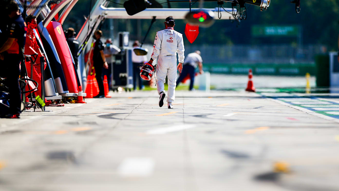 MONZA, ITALY - SEPTEMBER 05: Kimi Raikkonen of Alfa Romeo and Finland  during qualifying for the F1 Grand Prix of Italy at Autodromo di Monza on September 05, 2020 in Monza, Italy. (Photo by Peter Fox/Getty Images)