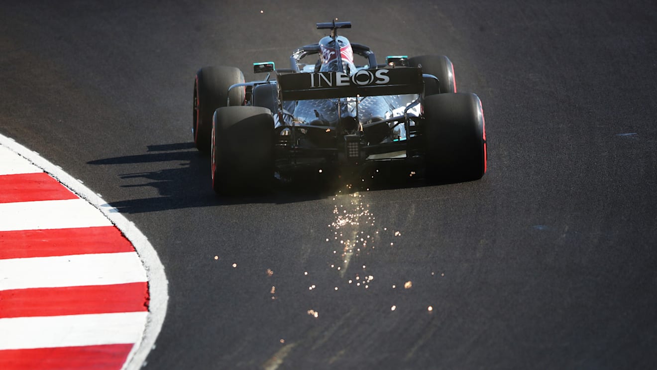 PORTIMAO, PORTUGAL - OCTOBER 24: Lewis Hamilton of Great Britain driving the (44) Mercedes AMG Petronas F1 Team Mercedes W11 on track during qualifying ahead of the F1 Grand Prix of Portugal at Autodromo Internacional do Algarve on October 24, 2020 in Portimao, Portugal. (Photo by Joe Portlock/Getty Images)