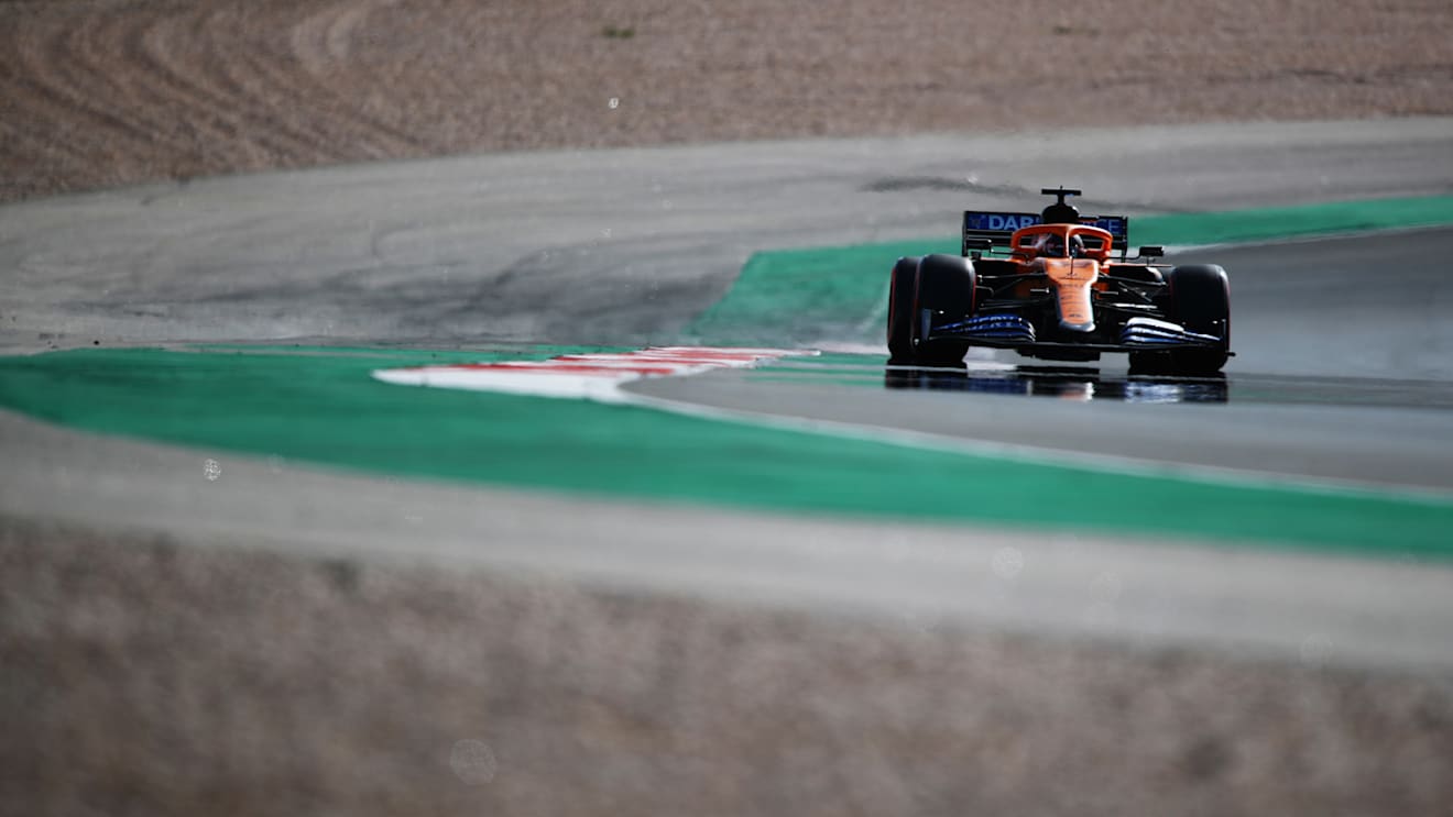 PORTIMAO, PORTUGAL - OCTOBER 24: Carlos Sainz of Spain driving the (55) McLaren F1 Team MCL35 Renault on track during qualifying ahead of the F1 Grand Prix of Portugal at Autodromo Internacional do Algarve on October 24, 2020 in Portimao, Portugal. (Photo by Joe Portlock/Getty Images)