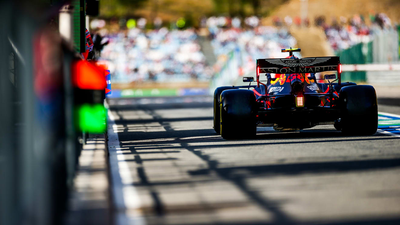 PORTIMAO, PORTUGAL - OCTOBER 24: Alex Albon of Red Bull Racing and Thailand  during qualifying ahead of the F1 Grand Prix of Portugal at Autodromo Internacional do Algarve on October 24, 2020 in Portimao, Portugal. (Photo by Peter Fox/Getty Images)