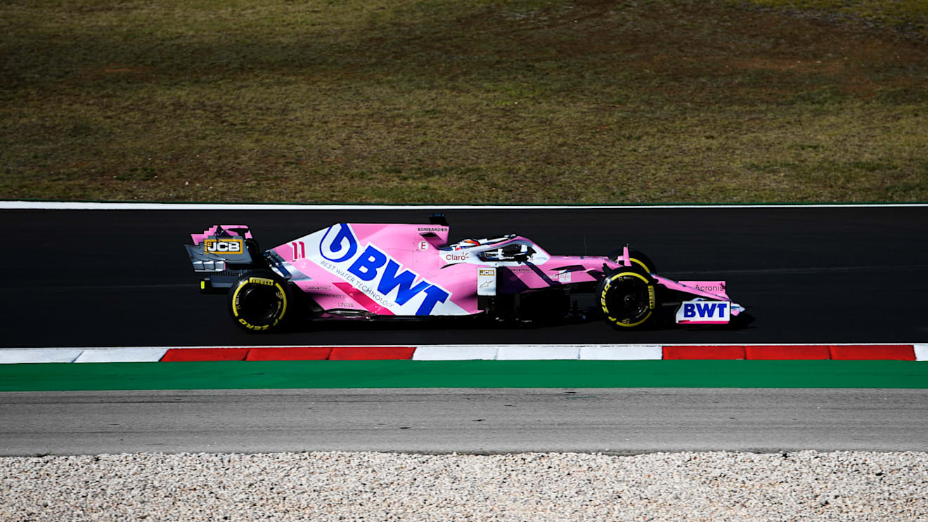 PORTIMAO, PORTUGAL - OCTOBER 24: Sergio Perez of Mexico driving the (11) Racing Point RP20 Mercedes on track during final practice ahead of the F1 Grand Prix of Portugal at Autodromo Internacional do Algarve on October 24, 2020 in Portimao, Portugal. (Photo by Rudy Carezzevoli/Getty Images)
