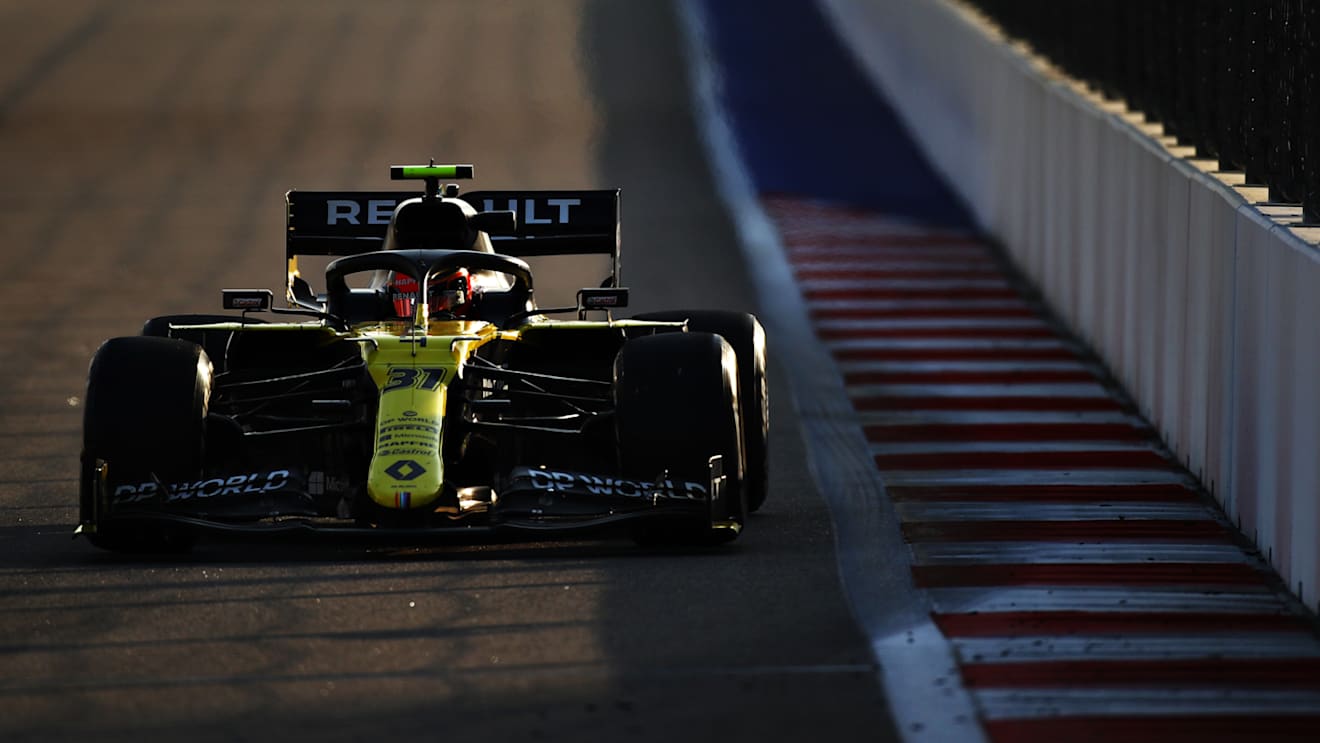 SOCHI, RUSSIA - SEPTEMBER 25: Esteban Ocon of France driving the (31) Renault Sport Formula One Team RS20 on track during practice ahead of the F1 Grand Prix of Russia at Sochi Autodrom on September 25, 2020 in Sochi, Russia. (Photo by Bryn Lennon/Getty Images)