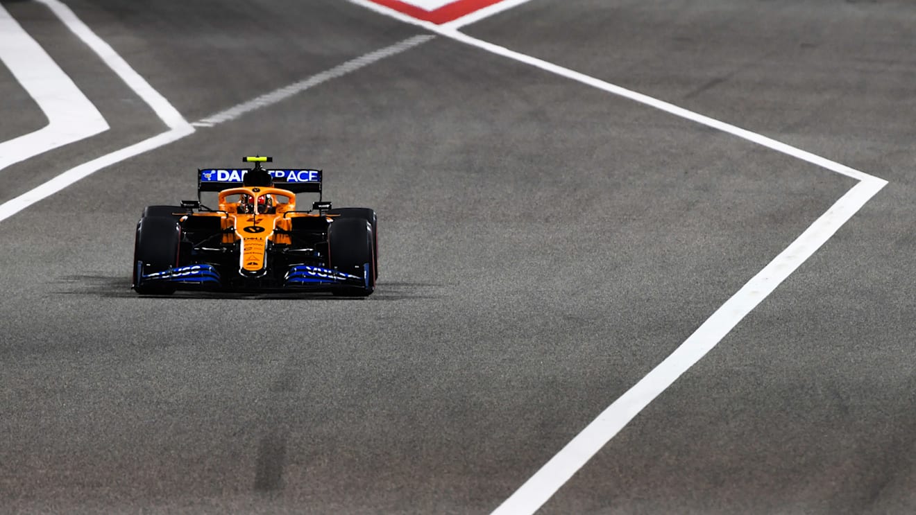 BAHRAIN, BAHRAIN - DECEMBER 04: Lando Norris of Great Britain driving the (4) McLaren F1 Team MCL35 Renault on track during practice ahead of the F1 Grand Prix of Sakhir at Bahrain International Circuit on December 04, 2020 in Bahrain, Bahrain. (Photo by Rudy Carezzevoli/Getty Images)