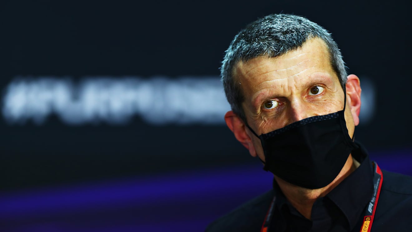 BAHRAIN, BAHRAIN - DECEMBER 04: Haas F1 Team Principal Guenther Steiner talks in the Team Principals Press Conference during practice ahead of the F1 Grand Prix of Sakhir at Bahrain International Circuit on December 04, 2020 in Bahrain, Bahrain. (Photo by Dan Istitene - Formula 1/Formula 1 via Getty Images)