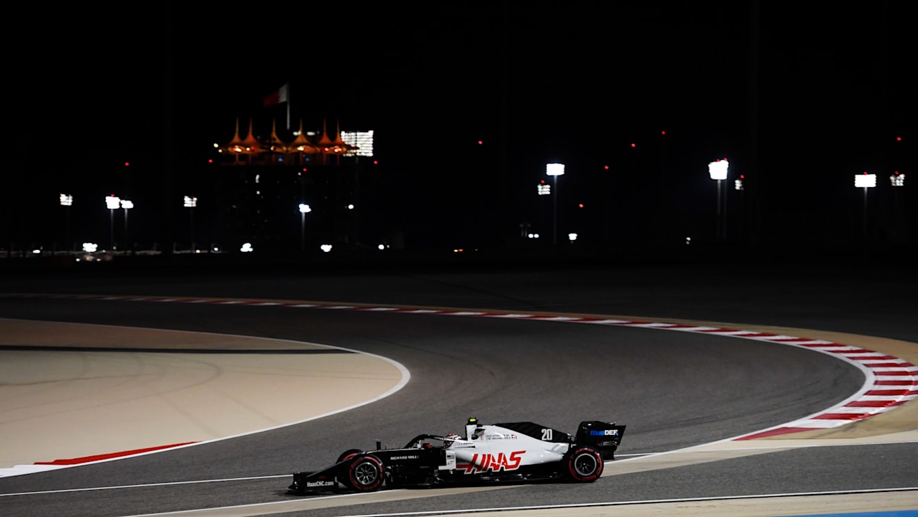 BAHRAIN, BAHRAIN - DECEMBER 04: Kevin Magnussen of Denmark driving the (20) Haas F1 Team VF-20 Ferrari on track during practice ahead of the F1 Grand Prix of Sakhir at Bahrain International Circuit on December 04, 2020 in Bahrain, Bahrain. (Photo by Rudy Carezzevoli/Getty Images)