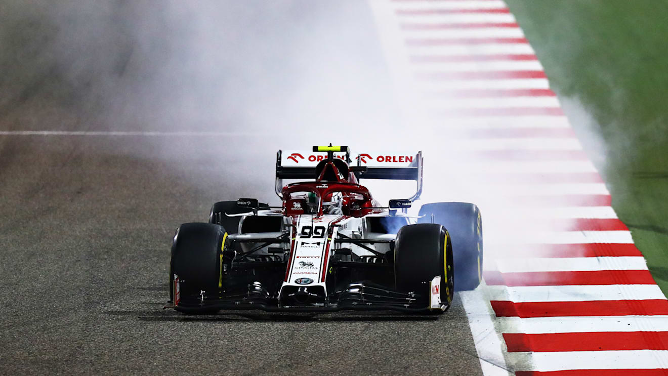 BAHRAIN, BAHRAIN - DECEMBER 06: Antonio Giovinazzi of Italy driving the (99) Alfa Romeo Racing C39 Ferrari on track during the F1 Grand Prix of Sakhir at Bahrain International Circuit on December 06, 2020 in Bahrain, Bahrain. (Photo by Dan Istitene - Formula 1/Formula 1 via Getty Images)