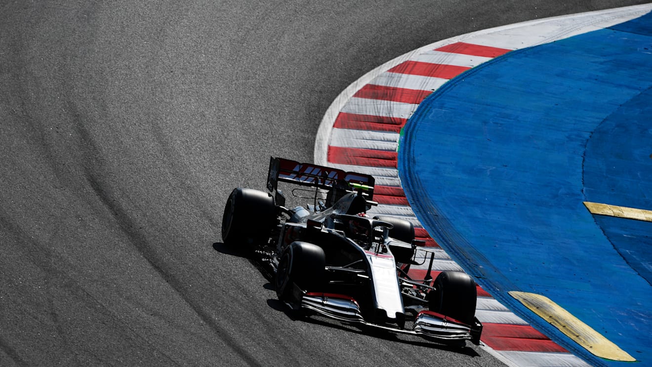 BARCELONA, SPAIN - AUGUST 14: Kevin Magnussen of Denmark driving the (20) Haas F1 Team VF-20 Ferrari on track during practice for the F1 Grand Prix of Spain at Circuit de Barcelona-Catalunya on August 14, 2020 in Barcelona, Spain. (Photo by Rudy Carezzevoli/Getty Images)