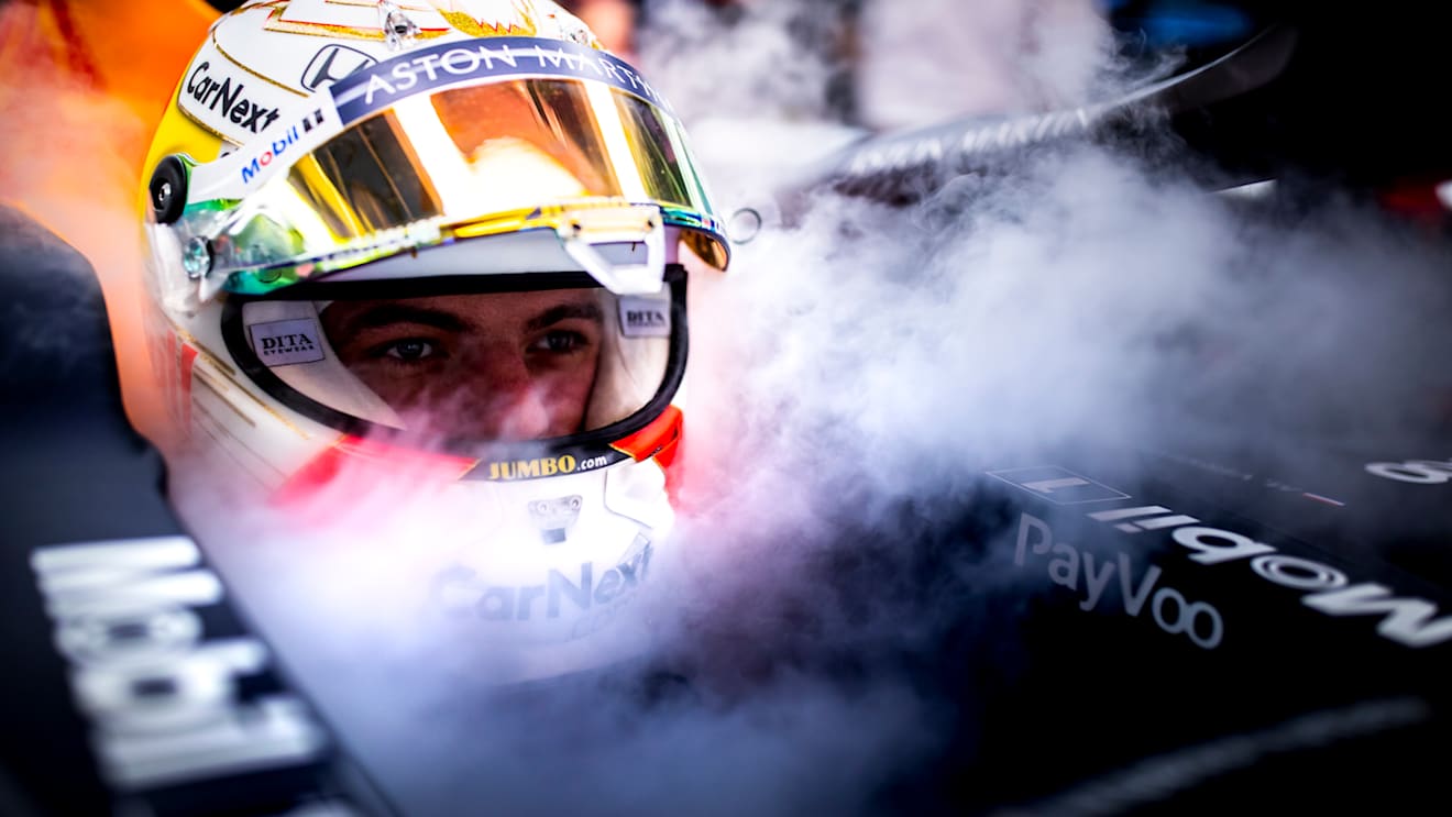 BARCELONA, SPAIN - AUGUST 14: Max Verstappen of Netherlands and Red Bull Racing prepares to drive in the garage during practice for the F1 Grand Prix of Spain at Circuit de Barcelona-Catalunya on August 14, 2020 in Barcelona, Spain. (Photo by Mark Thompson/Getty Images)