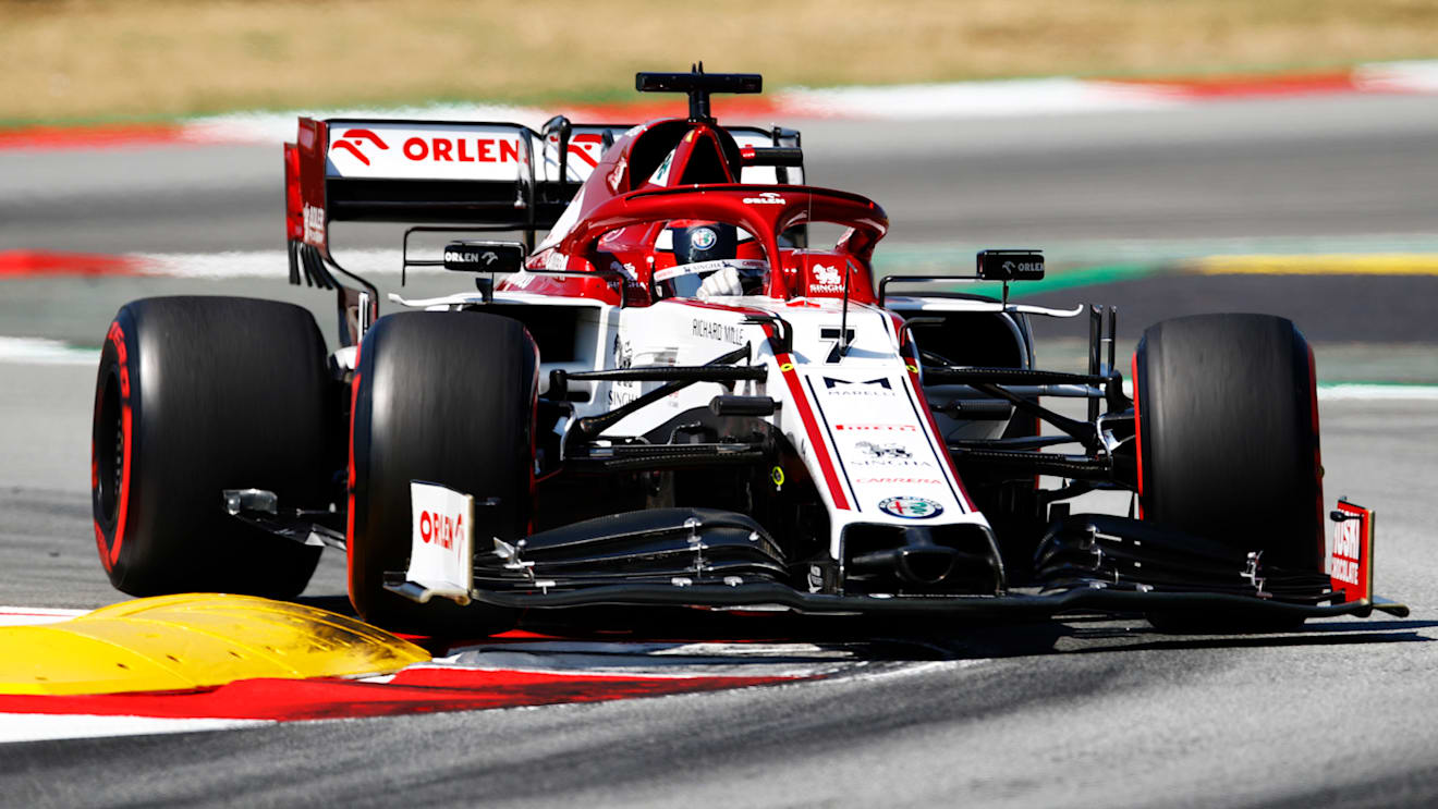 BARCELONA, SPAIN - AUGUST 15: Kimi Raikkonen of Finland driving the (7) Alfa Romeo Racing C39 Ferrari on track during final practice for the F1 Grand Prix of Spain at Circuit de Barcelona-Catalunya on August 15, 2020 in Barcelona, Spain. (Photo by Alejandro Garcia/Pool via Getty Images)