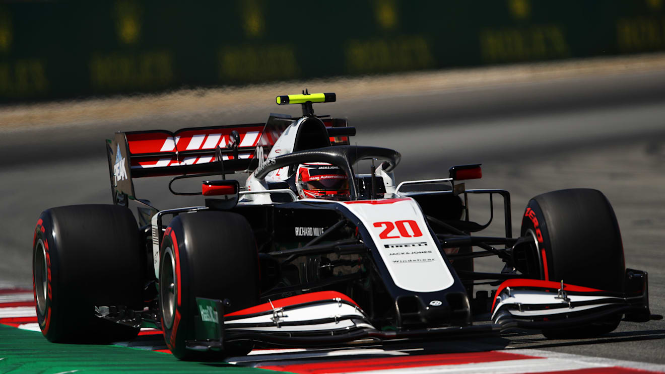 BARCELONA, SPAIN - AUGUST 15: Kevin Magnussen of Denmark driving the (20) Haas F1 Team VF-20 Ferrari on track during final practice for the F1 Grand Prix of Spain at Circuit de Barcelona-Catalunya on August 15, 2020 in Barcelona, Spain. (Photo by Bryn Lennon/Getty Images)