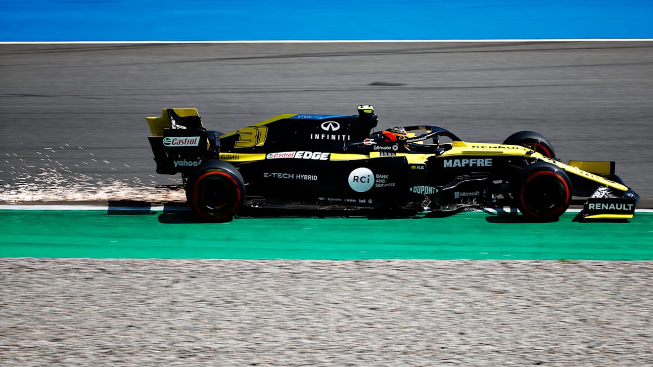 BARCELONA, SPAIN - AUGUST 15: Esteban Ocon of France driving the (31) Renault Sport Formula One Team RS20 on track during qualifying for the F1 Grand Prix of Spain at Circuit de Barcelona-Catalunya on August 15, 2020 in Barcelona, Spain. (Photo by Emiliano Morenatti/Pool via Getty Images)