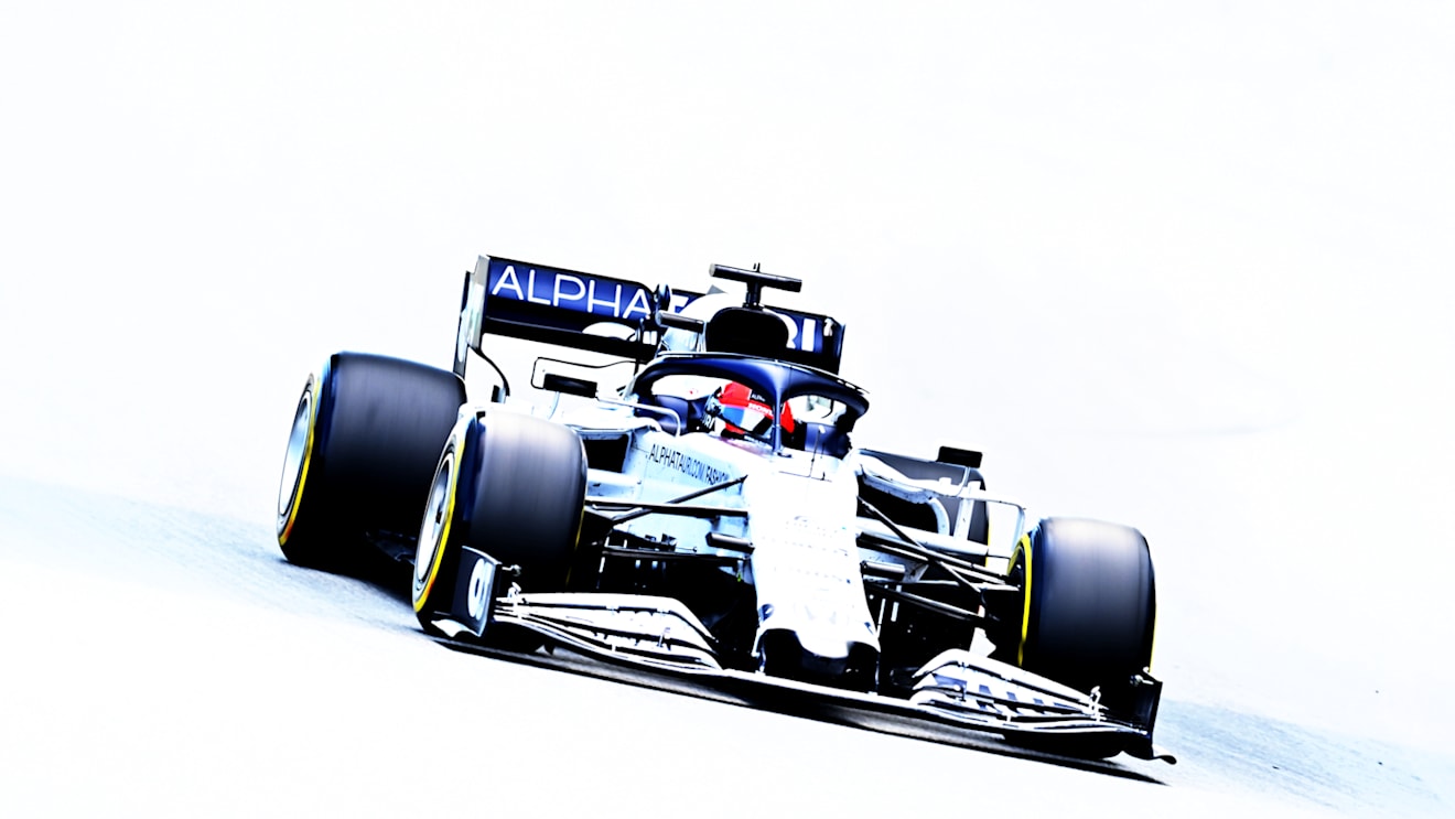 BARCELONA, SPAIN - AUGUST 16: Daniil Kvyat of Russia driving the (26) Scuderia AlphaTauri AT01 Honda during the F1 Grand Prix of Spain at Circuit de Barcelona-Catalunya on August 16, 2020 in Barcelona, Spain. (Photo by Clive Mason - Formula 1/Formula 1 via Getty Images)