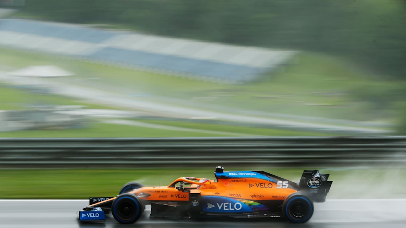 SPIELBERG, AUSTRIA - JULY 11: Carlos Sainz of Spain driving the (55) McLaren F1 Team MCL35 Renault on track during qualifying for the Formula One Grand Prix of Styria at Red Bull Ring on July 11, 2020 in Spielberg, Austria. (Photo by Darko Bandic/Pool via Getty Images)