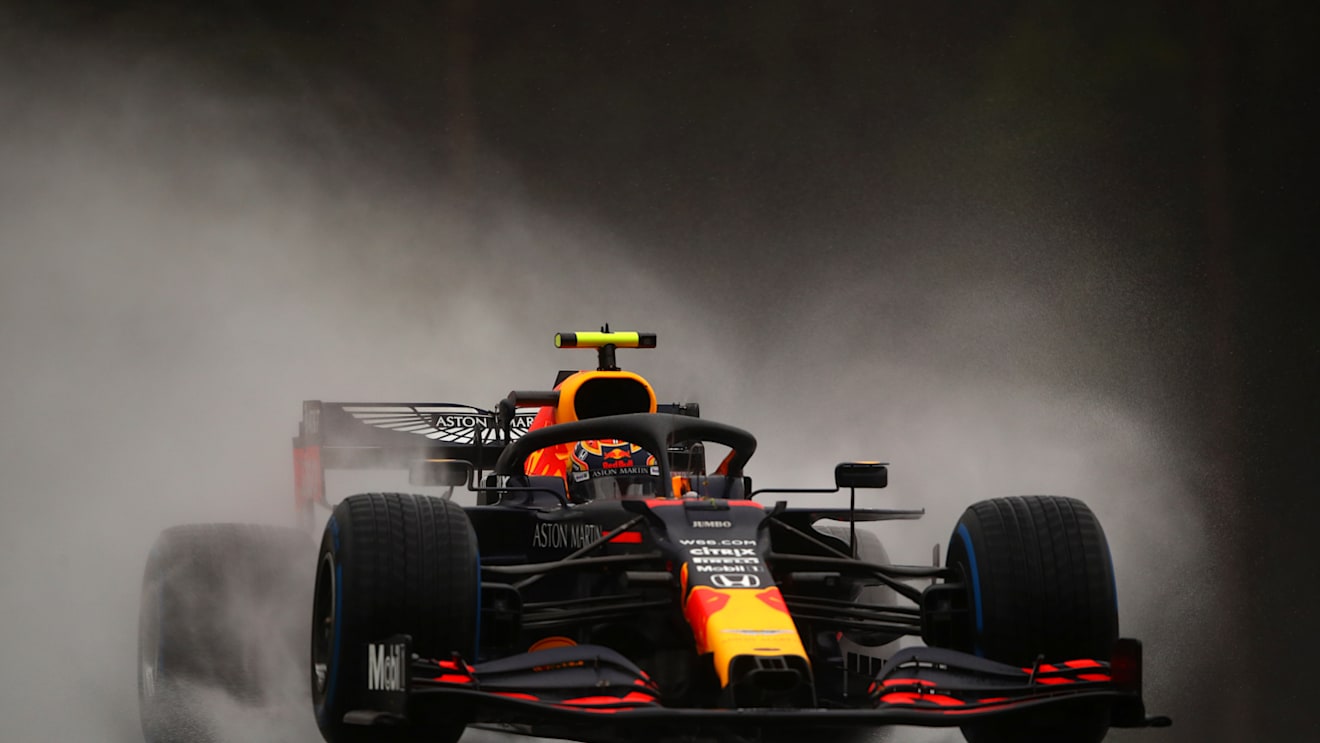 SPIELBERG, AUSTRIA - JULY 11: Alexander Albon of Thailand driving the (23) Aston Martin Red Bull Racing RB16 on track  during qualifying for the Formula One Grand Prix of Styria at Red Bull Ring on July 11, 2020 in Spielberg, Austria. (Photo by Bryn Lennon/Getty Images)