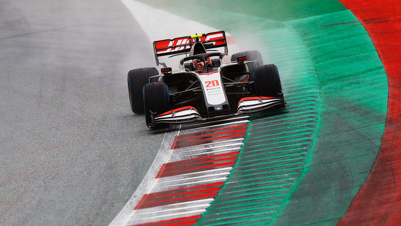SPIELBERG, AUSTRIA - JULY 11: Kevin Magnussen of Denmark driving the (20) Haas F1 Team VF-20 Ferrari on track during qualifying for the Formula One Grand Prix of Styria at Red Bull Ring on July 11, 2020 in Spielberg, Austria. (Photo by Leonhard Foeger/Pool via Getty Images)