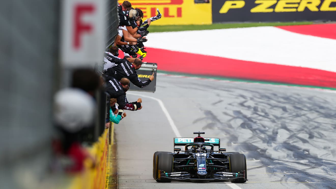 SPIELBERG, AUSTRIA - JULY 12: Lewis Hamilton of Mercedes and Great Britain during the Formula One Grand Prix of Styria at Red Bull Ring on July 12, 2020 in Spielberg, Austria. (Photo by Peter Fox/Getty Images)