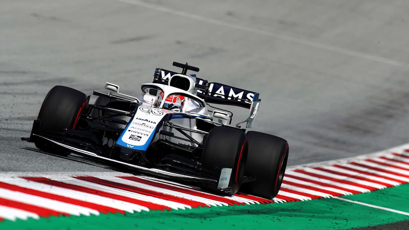 SPIELBERG, AUSTRIA - JULY 12: George Russell of Great Britain driving the (63) Williams Racing FW43 Mercedes on track during the Formula One Grand Prix of Styria at Red Bull Ring on July 12, 2020 in Spielberg, Austria. (Photo by Mark Thompson/Getty Images)