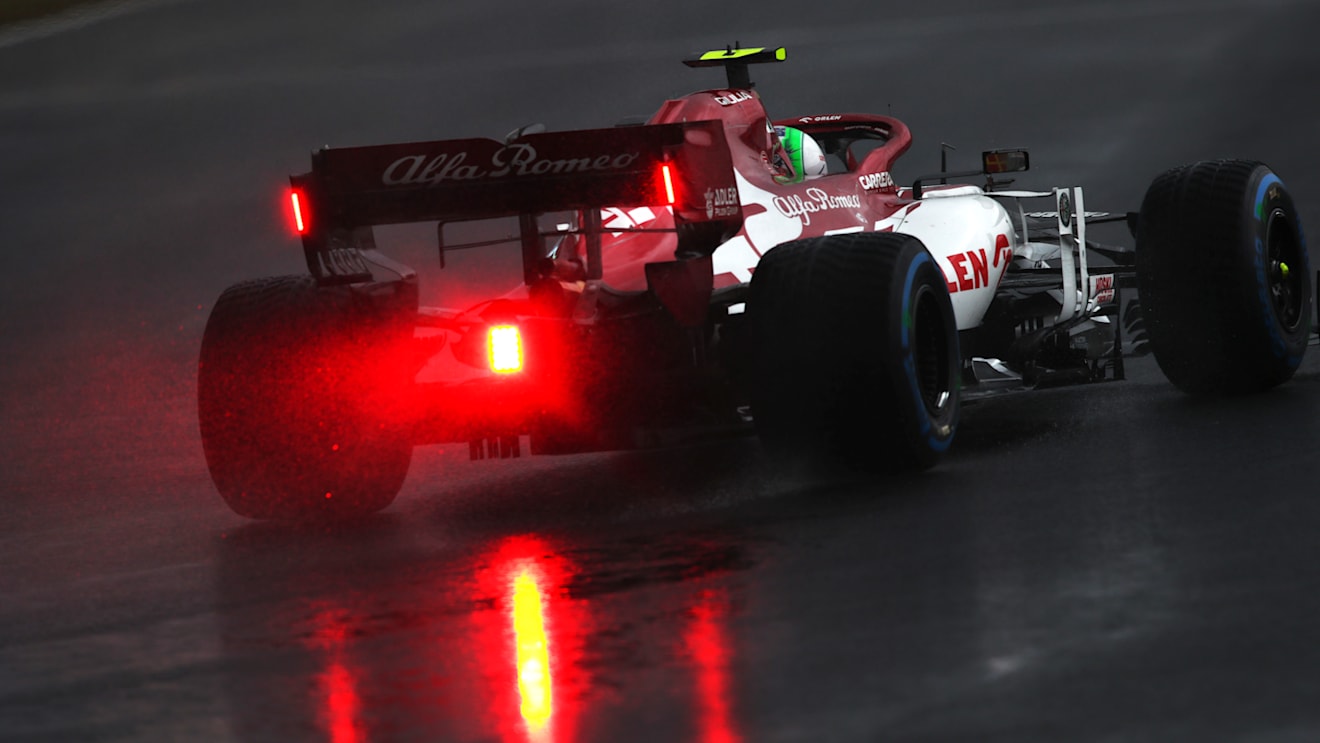 ISTANBUL, TURKEY - NOVEMBER 14: Antonio Giovinazzi of Italy driving the (99) Alfa Romeo Racing C39 Ferrari during qualifying ahead of the F1 Grand Prix of Turkey at Intercity Istanbul Park on November 14, 2020 in Istanbul, Turkey. (Photo by Joe Portlock - Formula 1/Formula 1 via Getty Images)