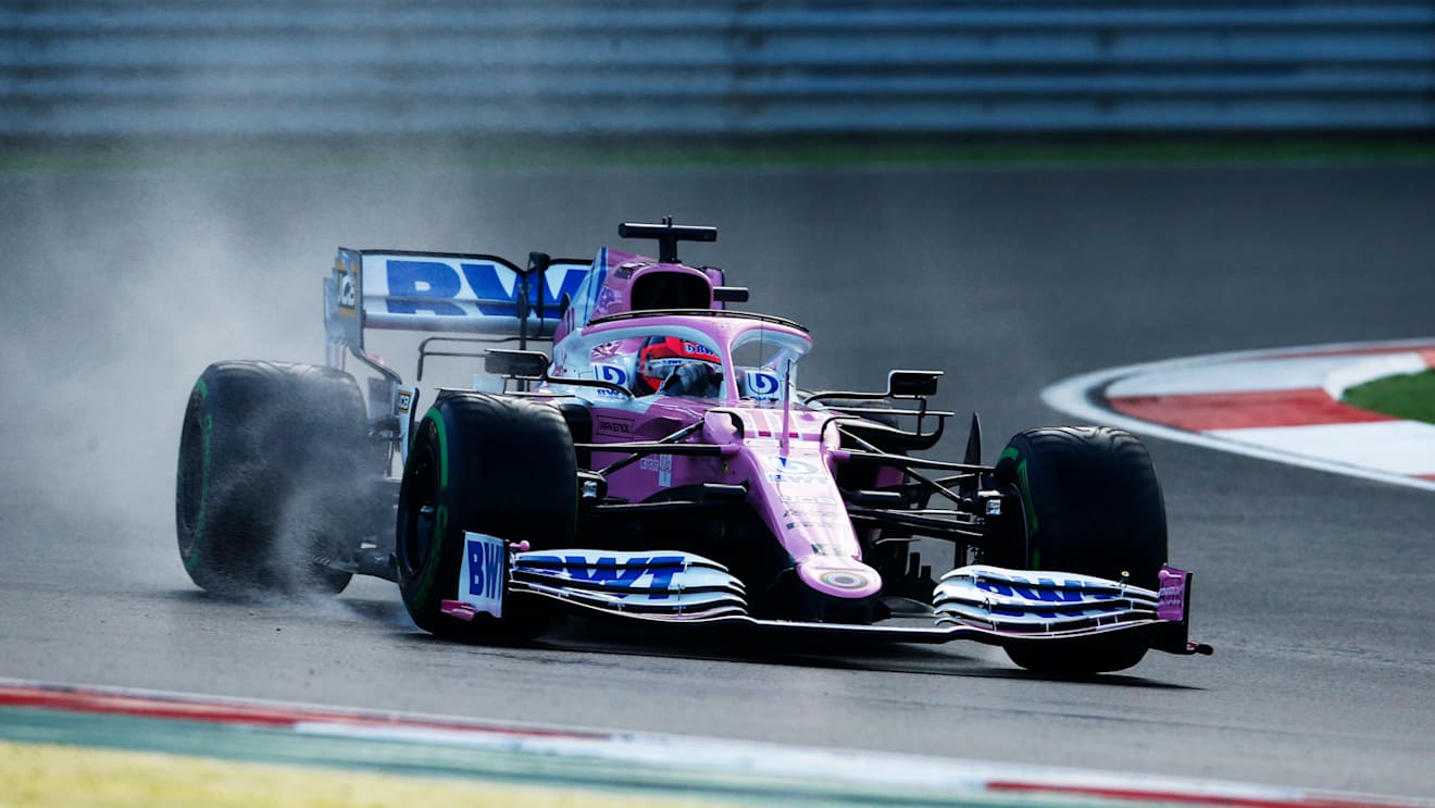 ISTANBUL, TURKEY - NOVEMBER 14: Sergio Perez of Mexico driving the (11) Racing Point RP20 Mercedes on track during qualifying ahead of the F1 Grand Prix of Turkey at Intercity Istanbul Park on November 14, 2020 in Istanbul, Turkey. (Photo by Kenan Asyali - Pool/Getty Images)