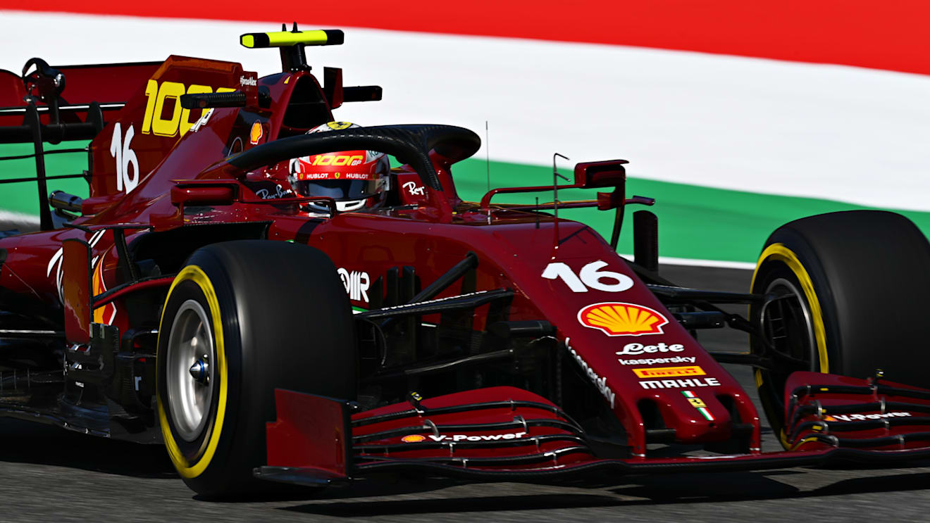 SCARPERIA, ITALY - SEPTEMBER 11: Charles Leclerc of Monaco driving the (16) Scuderia Ferrari SF1000 on track during practice ahead of the F1 Grand Prix of Tuscany at Mugello Circuit on September 11, 2020 in Scarperia, Italy. (Photo by Clive Mason - Formula 1/Formula 1 via Getty Images)