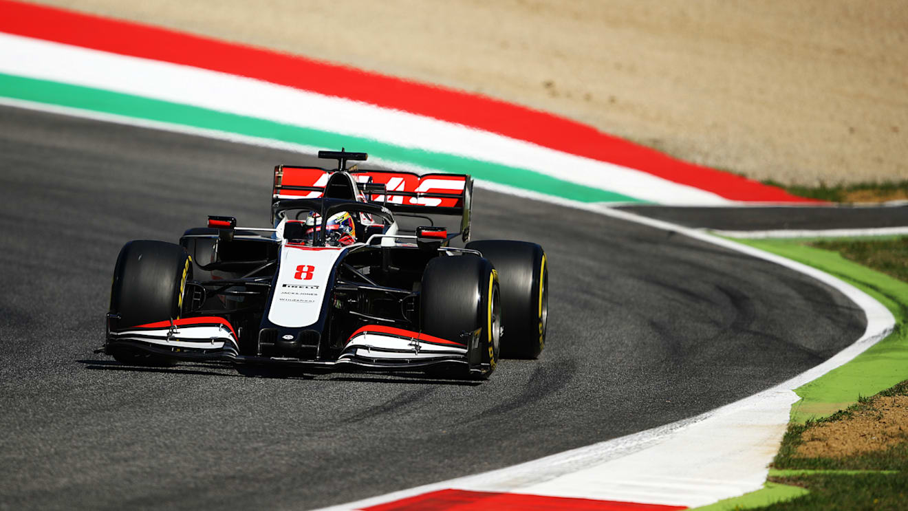 SCARPERIA, ITALY - SEPTEMBER 12: Romain Grosjean of France driving the (8) Haas F1 Team VF-20 Ferrari on track during final practice ahead of the F1 Grand Prix of Tuscany at Mugello Circuit on September 12, 2020 in Scarperia, Italy. (Photo by Bryn Lennon/Getty Images)