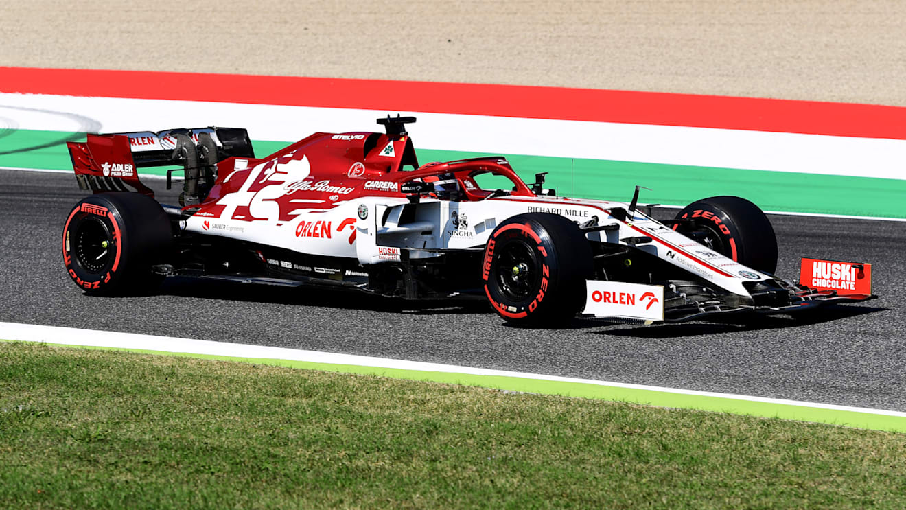 SCARPERIA, ITALY - SEPTEMBER 12: Kimi Raikkonen of Finland driving the (7) Alfa Romeo Racing C39 Ferrari on track  during final practice ahead of the F1 Grand Prix of Tuscany at Mugello Circuit on September 12, 2020 in Scarperia, Italy. (Photo by Miguel Medina - Pool/Getty Images)