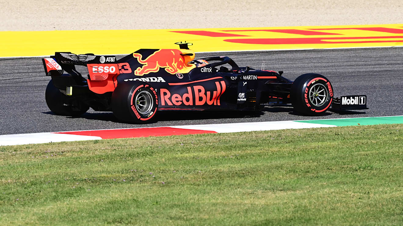 SCARPERIA, ITALY - SEPTEMBER 12: Alexander Albon of Thailand driving the (23) Aston Martin Red Bull Racing RB16 on track during qualifying for the F1 Grand Prix of Tuscany at Mugello Circuit on September 12, 2020 in Scarperia, Italy. (Photo by Miguel Medina - Pool/Getty Images)