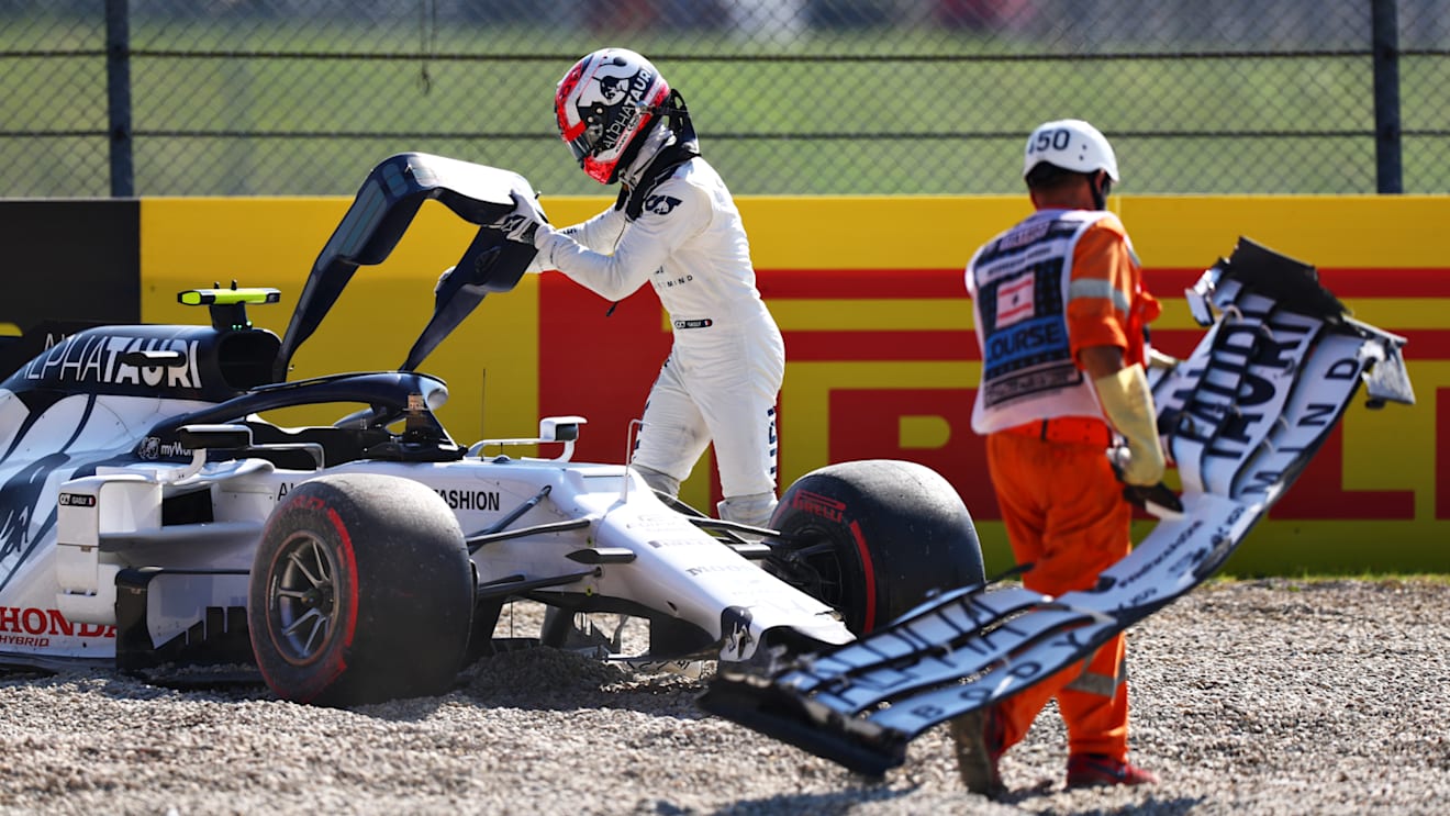 SCARPERIA, ITALY - SEPTEMBER 13: Pierre Gasly of France and Scuderia AlphaTauri looks on a during the F1 Grand Prix of Tuscany at Mugello Circuit on September 13, 2020 in Scarperia, Italy. (Photo by Dan Istitene - Formula 1/Formula 1 via Getty Images)