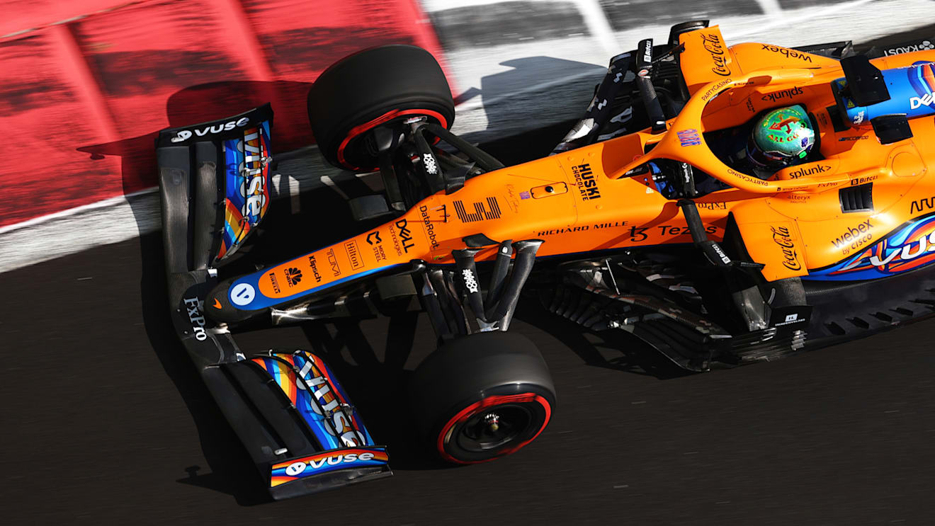 ABU DHABI, UNITED ARAB EMIRATES - DECEMBER 10: Daniel Ricciardo of Australia driving the (3) McLaren F1 Team MCL35M Mercedes during practice ahead of the F1 Grand Prix of Abu Dhabi at Yas Marina Circuit on December 10, 2021 in Abu Dhabi, United Arab Emirates. (Photo by Dan Istitene - Formula 1/Formula 1 via Getty Images)