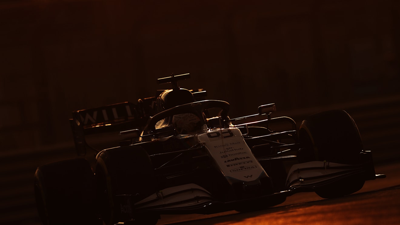 ABU DHABI, UNITED ARAB EMIRATES - DECEMBER 10: George Russell of Great Britain driving the (63) Williams Racing FW43B Mercedes during practice ahead of the F1 Grand Prix of Abu Dhabi at Yas Marina Circuit on December 10, 2021 in Abu Dhabi, United Arab Emirates. (Photo by Lars Baron/Getty Images)