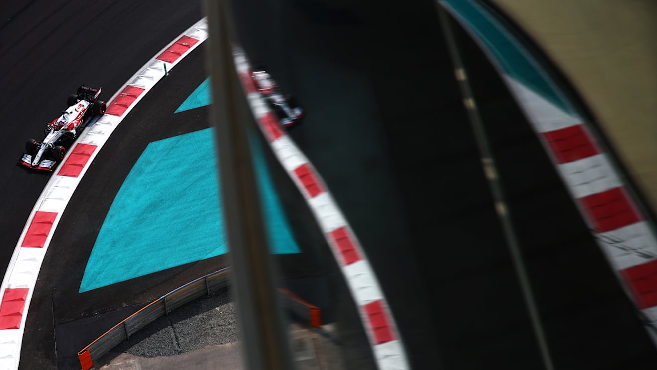 ABU DHABI, UNITED ARAB EMIRATES - DECEMBER 11: Kimi Raikkonen of Finland driving the (7) Alfa Romeo Racing C41 Ferrari during final practice ahead of the F1 Grand Prix of Abu Dhabi at Yas Marina Circuit on December 11, 2021 in Abu Dhabi, United Arab Emirates. (Photo by Mark Thompson/Getty Images)