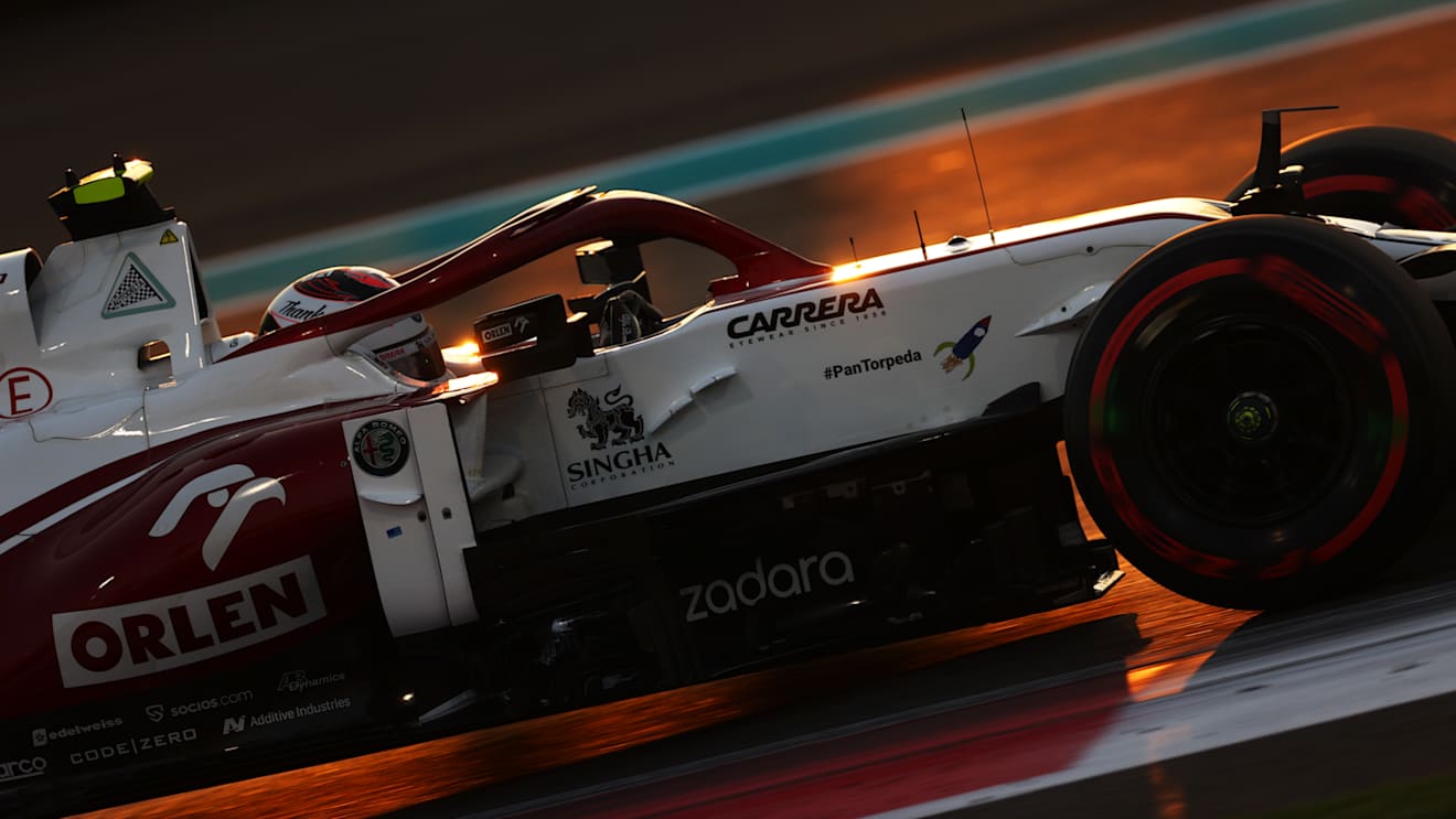 ABU DHABI, UNITED ARAB EMIRATES - DECEMBER 11: Antonio Giovinazzi of Italy driving the (99) Alfa Romeo Racing C41 Ferrari during qualifying ahead of the F1 Grand Prix of Abu Dhabi at Yas Marina Circuit on December 11, 2021 in Abu Dhabi, United Arab Emirates. (Photo by Dan Istitene - Formula 1/Formula 1 via Getty Images)