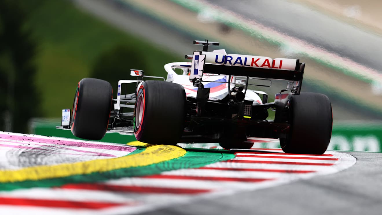 SPIELBERG, AUSTRIA - JULY 02: Nikita Mazepin of Russia driving the (9) Haas F1 Team VF-21 Ferrari during practice ahead of the F1 Grand Prix of Austria at Red Bull Ring on July 02, 2021 in Spielberg, Austria. (Photo by Clive Rose/Getty Images)