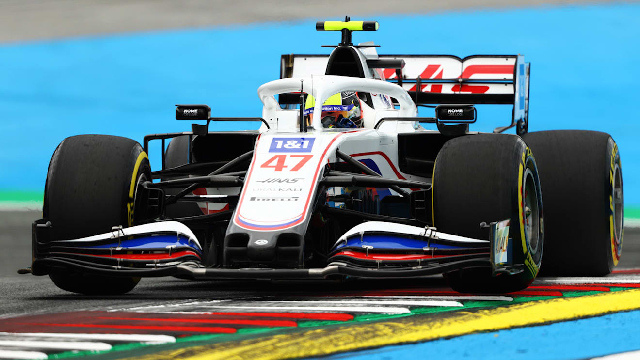 SPIELBERG, AUSTRIA - JULY 02: Mick Schumacher of Germany driving the (47) Haas F1 Team VF-21 Ferrari during practice ahead of the F1 Grand Prix of Austria at Red Bull Ring on July 02, 2021 in Spielberg, Austria. (Photo by Bryn Lennon/Getty Images)