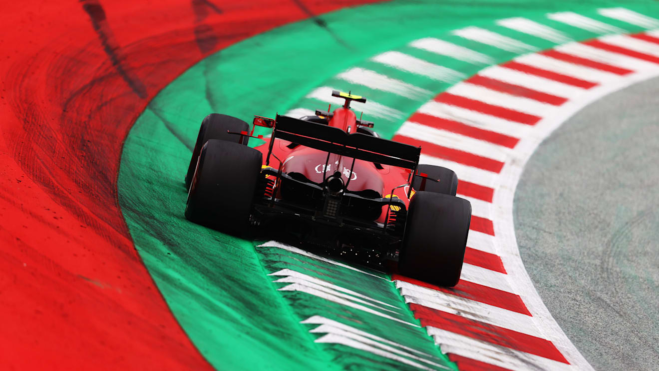 SPIELBERG, AUSTRIA - JULY 02: Carlos Sainz of Spain driving the (55) Scuderia Ferrari SF21 during practice ahead of the F1 Grand Prix of Austria at Red Bull Ring on July 02, 2021 in Spielberg, Austria. (Photo by Clive Rose/Getty Images)