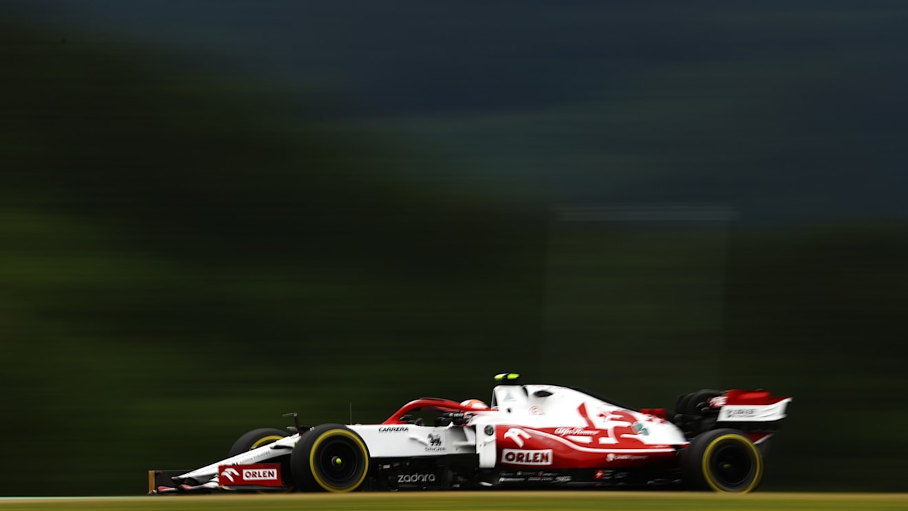 SPIELBERG, AUSTRIA - JULY 02: Antonio Giovinazzi of Italy driving the (99) Alfa Romeo Racing C41 Ferrari during practice ahead of the F1 Grand Prix of Austria at Red Bull Ring on July 02, 2021 in Spielberg, Austria. (Photo by Bryn Lennon/Getty Images)