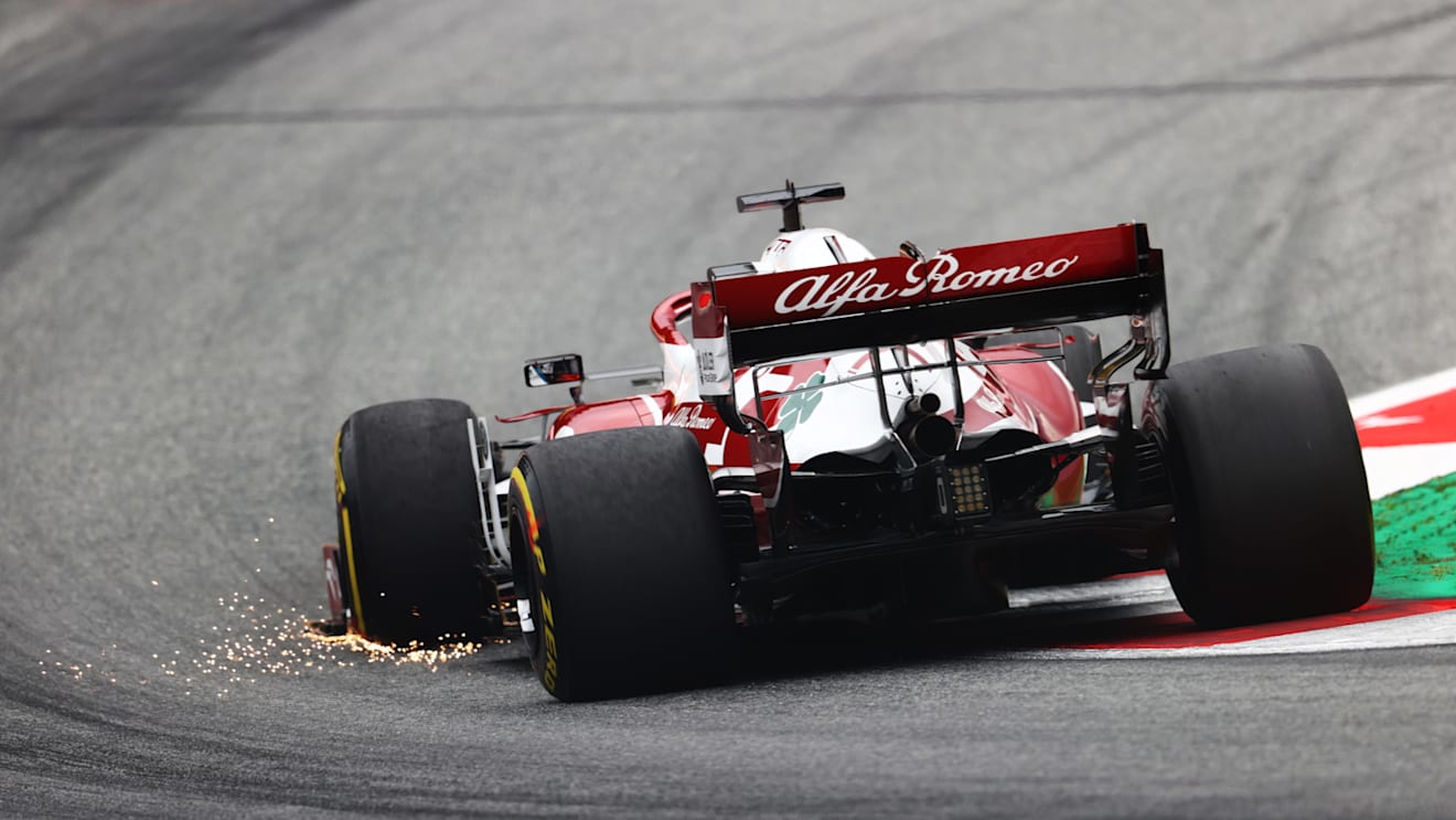 SPIELBERG, AUSTRIA - JULY 02: Kimi Raikkonen of Finland driving the (7) Alfa Romeo Racing C41 Ferrari during practice ahead of the F1 Grand Prix of Austria at Red Bull Ring on July 02, 2021 in Spielberg, Austria. (Photo by Clive Rose/Getty Images)