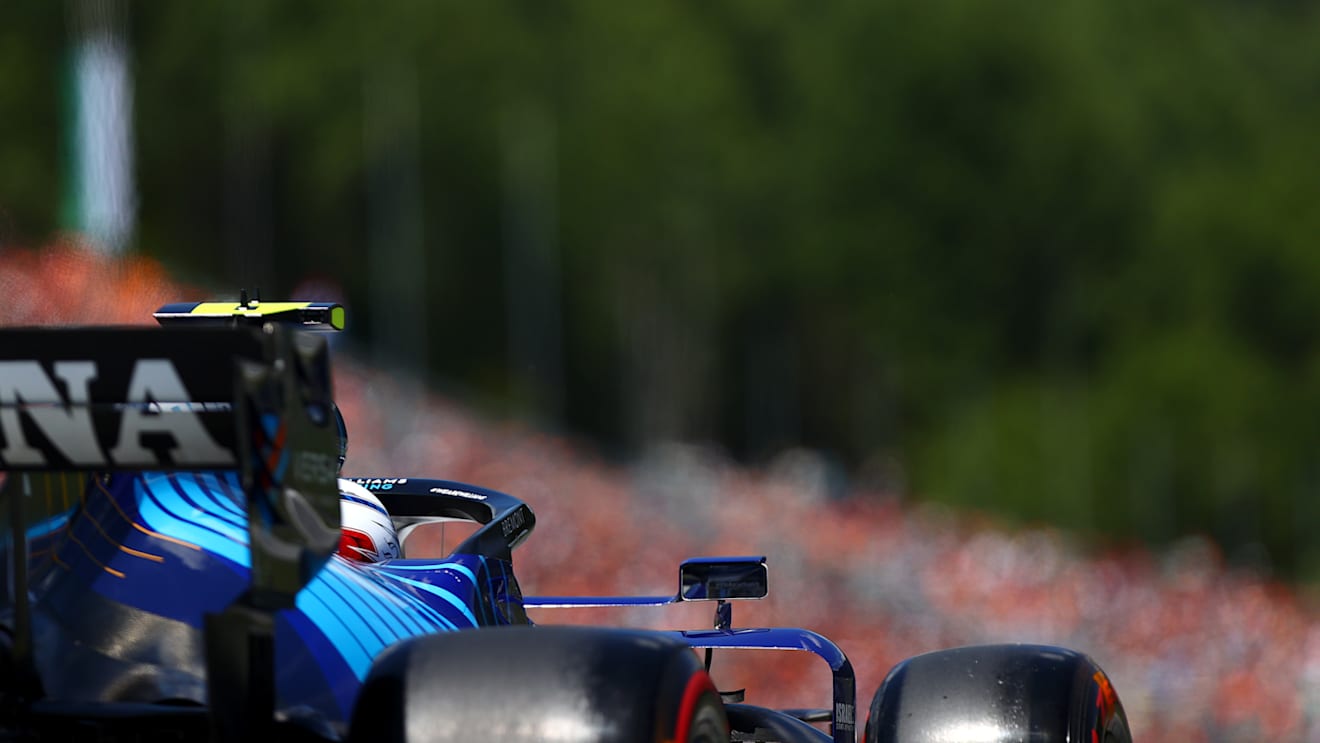 SPIELBERG, AUSTRIA - JULY 03: Nicholas Latifi of Canada driving the (6) Williams Racing FW43B Mercedes during final practice ahead of the F1 Grand Prix of Austria at Red Bull Ring on July 03, 2021 in Spielberg, Austria. (Photo by Dan Istitene - Formula 1/Formula 1 via Getty Images)