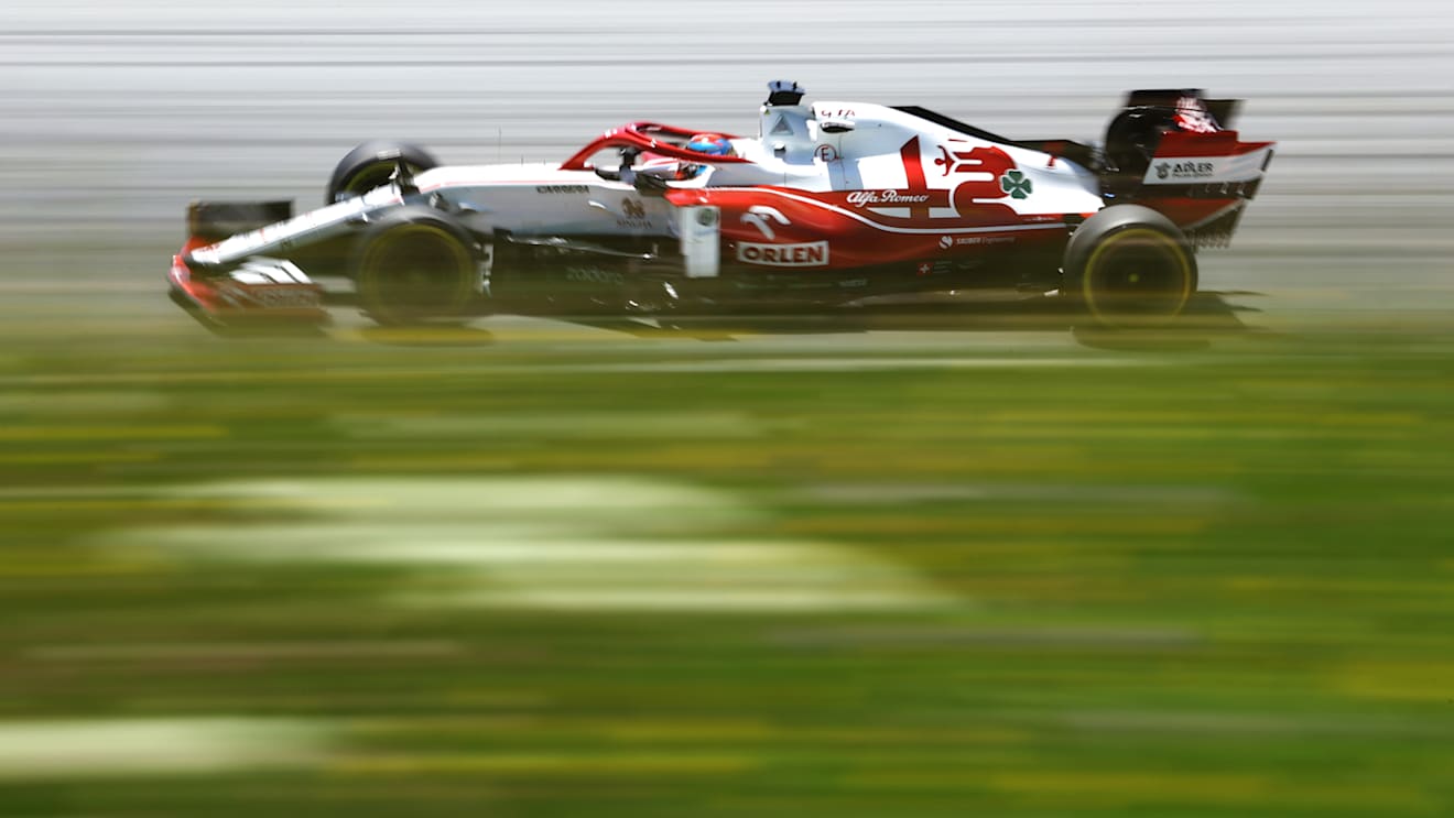 SPIELBERG, AUSTRIA - JULY 03: Kimi Raikkonen of Finland driving the (7) Alfa Romeo Racing C41 Ferrari during final practice ahead of the F1 Grand Prix of Austria at Red Bull Ring on July 03, 2021 in Spielberg, Austria. (Photo by Bryn Lennon/Getty Images)
