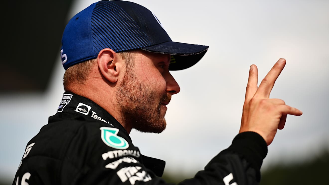 SPIELBERG, AUSTRIA - JULY 04: Second placed Valtteri Bottas of Finland and Mercedes GP celebrates in parc ferme during the F1 Grand Prix of Austria at Red Bull Ring on July 04, 2021 in Spielberg, Austria. (Photo by Christian Bruna - Pool/Getty Images)