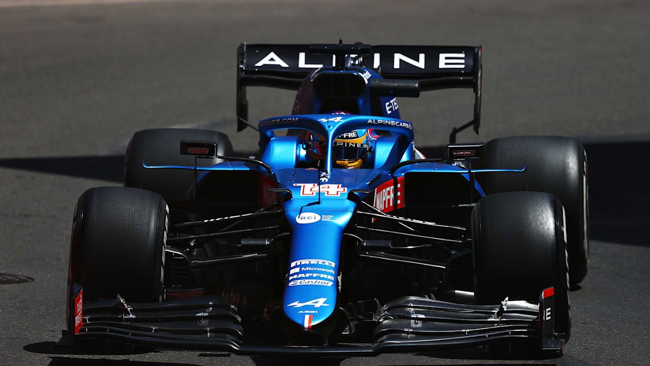BAKU, AZERBAIJAN - JUNE 04: Fernando Alonso of Spain driving the (14) Alpine A521 Renault on track during practice ahead of the F1 Grand Prix of Azerbaijan at Baku City Circuit on June 04, 2021 in Baku, Azerbaijan. (Photo by Francois Nel/Getty Images)