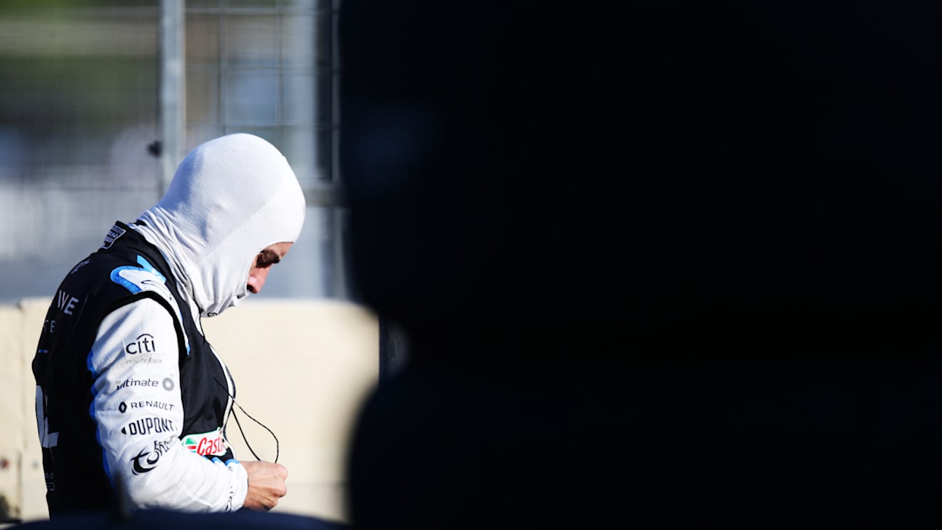 BAKU, AZERBAIJAN - JUNE 06: Fernando Alonso of Spain and Alpine F1 Team prepares to drive in the Pitlane during the red flag delay period during the F1 Grand Prix of Azerbaijan at Baku City Circuit on June 06, 2021 in Baku, Azerbaijan. (Photo by Peter Fox/Getty Images)