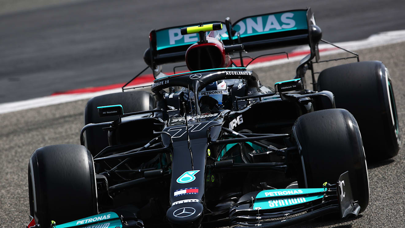 Bottas managed just 1 lap in the new W12 before gearbox trouble confined the car to the garage in the morning session