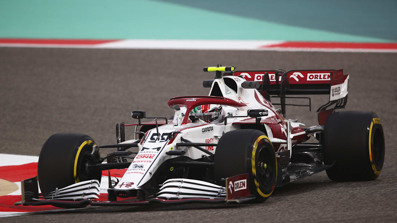 Giovinazzi got his first go in the Alfa Romeo C41 on Friday, after Raikkonen began the morning testing session