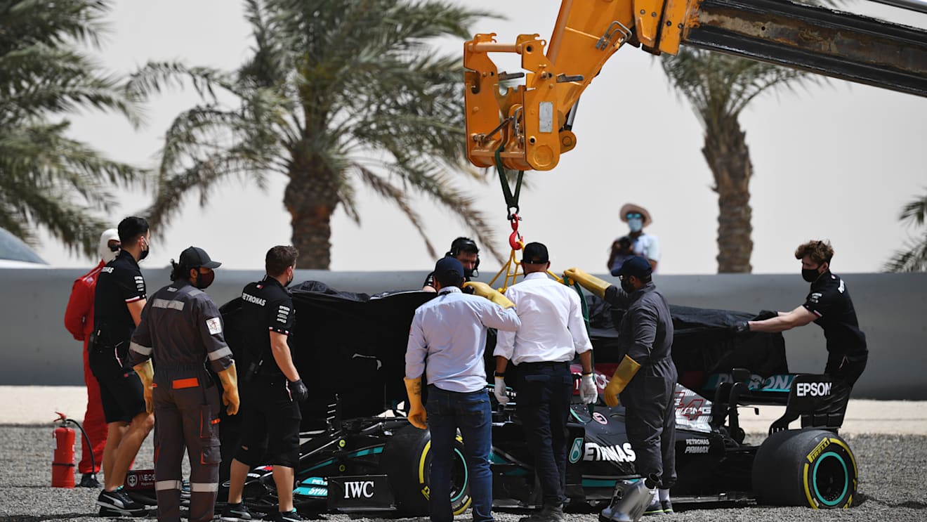 The marshals recover Hamilton's beached W12